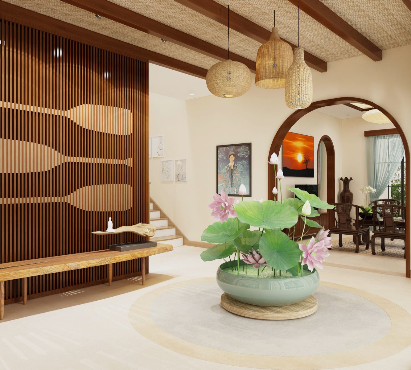 Thiết kế nội thất biệt thự Anh Nhân - Sảnh 2